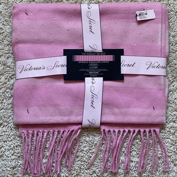 Pink on Pink Striped Victoria Secret Scarf - Picture 4 of 4